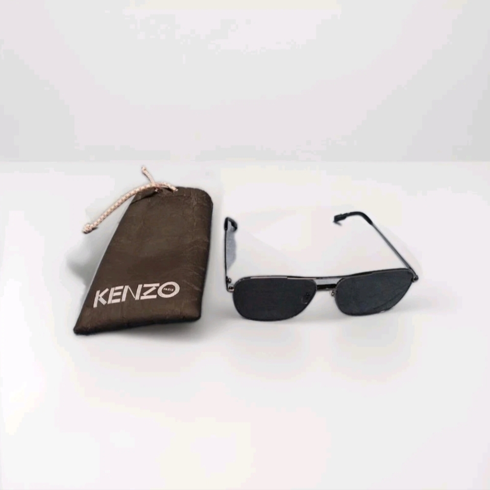 KENZO PARIS Unisex Rectangle Black Smoke Designer Eyewear KZ40092F 14a 62•15•145